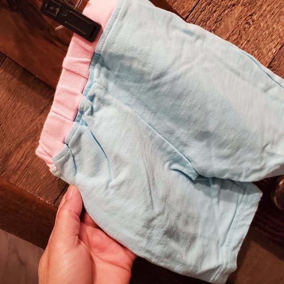 Baby Works Shorts Set 0-3M Pink Blue - Picture 6 of 9